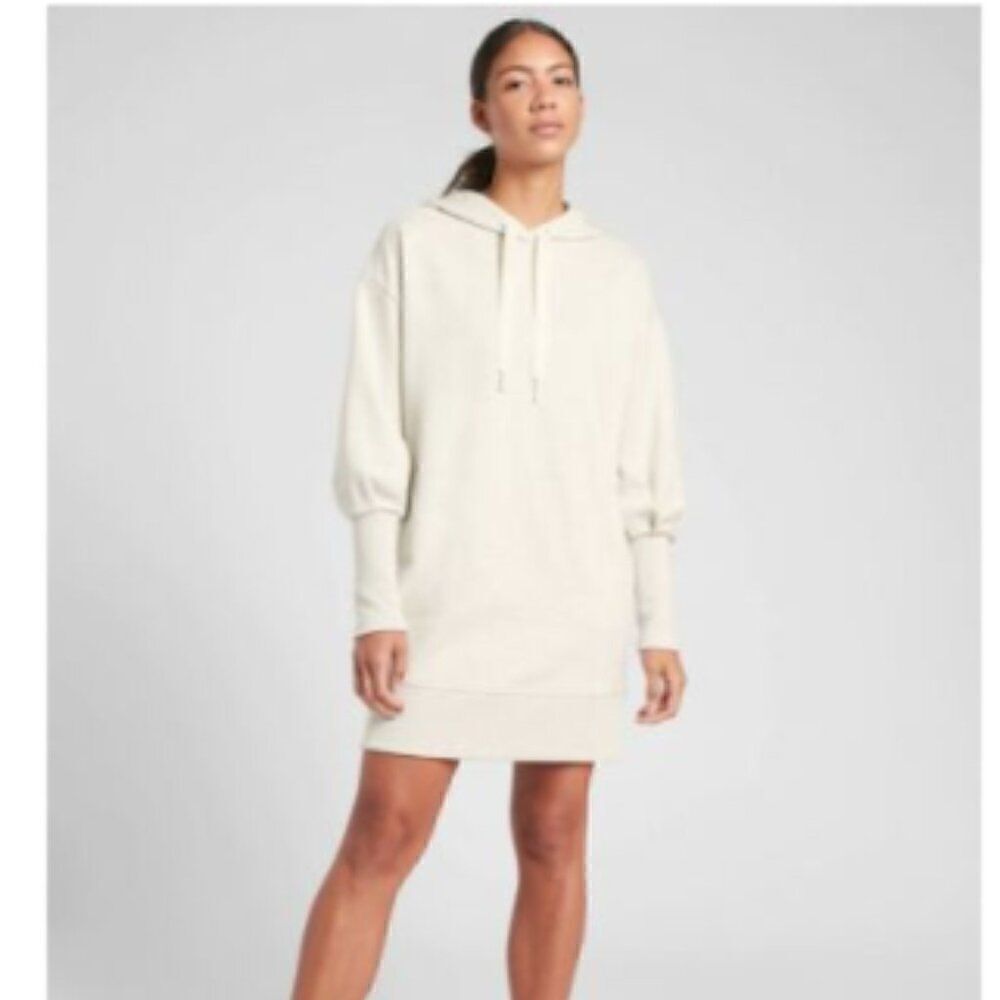 ATHLETA Mala Hoodie Dress Light Oatmeal Size XS